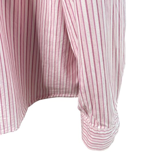 Izod Womens Button Down Shirt Stripe Pink White Size 3X - Picture 5 of 10